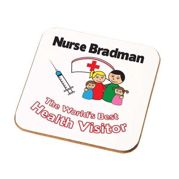 Personalised Worlds Best Health Visitor Coaster Gift Home Health Visitor Present