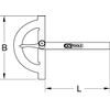 KS Tools 300.0642 Winkelgradmesser mit offenen Bogen, 200mm
