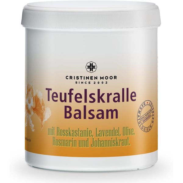 CristinenMoor hochwertiger Teufelskralle Balsam -500ml - mit 100% natürlicher Wurzel der südafrikanischen Teufelskralle & Oliven-, Lavendel- und Rosmarinöl, intensive Gelenkpflege, bei schuppiger Haut