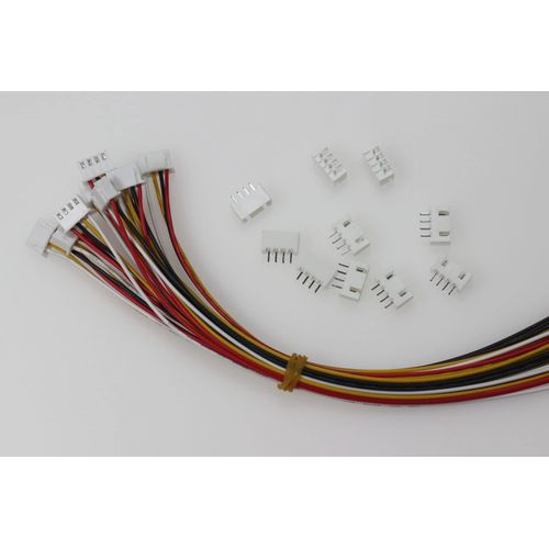 JST XH 2.54mm 4Pin 26 AWG Connector Kit，Male and Female Terminal Connectors, with 200mm Connector Cable Wire and Female Connector for LED Strips, Lighting, Toys,PCB Control Boards etc(10 Sets)