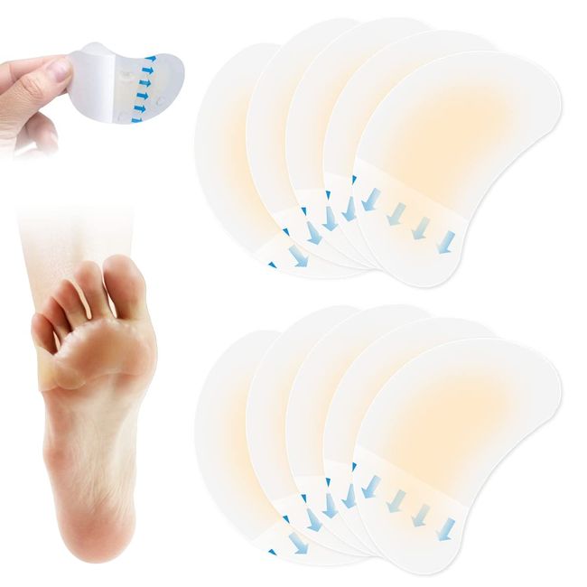 10 Pack Invisible Blister Plasters Hydrocolloid Invisible Blister Cushion Gel Blister Guard Pads Waterproof Blister Plasters Bandages for Heel and Guard Skin, Faster Healing Wound