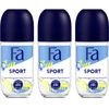 Fa Deodorant 1.7 Ounce Roll-On Sport (50ml) (3 Pack)