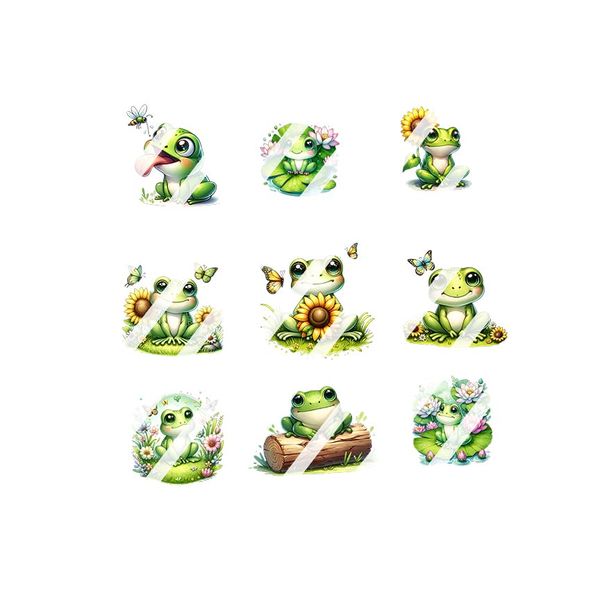 60 Cute Frog Nail Art Decals - Waterslide Nail Decals