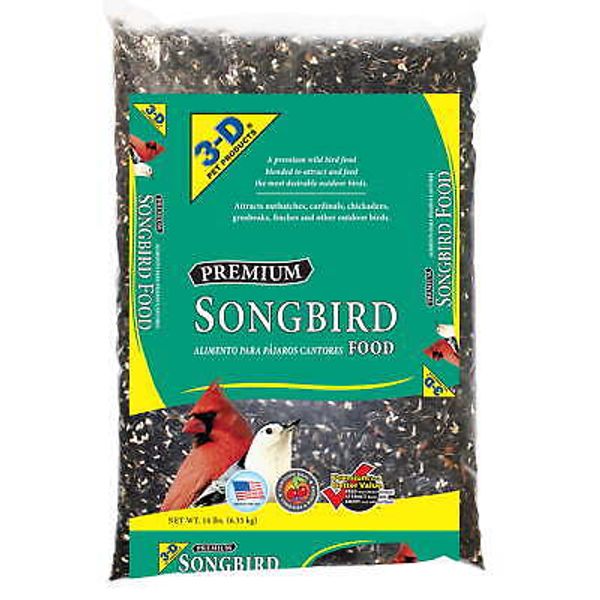 Premium Songbird Blend Dry Wild Bird Food, 14 lb, Filler-Free, 1 Pack