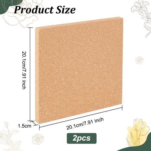 OLYCRAFT 2PCS Square Bulletin Boards 20.1x20.1cm Wood Cork Board 15mm Thick Square Cork Board Cork Tiles Decorative Hanging Pin Board for Wall Decoration Party and DIY Crafts Supplies