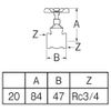 SANEI Gate Valve Nominal 20 JV35-20