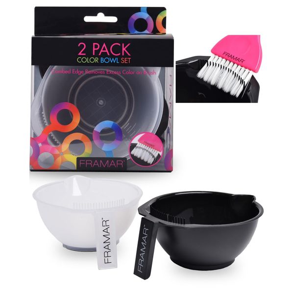 FRAMAR Haarfärbeschüssel-Set – Färbeschüssel für Haarfarbe, Bleich-Haarfärbemittel, Haarbleichset, Highlights Foil It Two Piece Color Bowl Set by Foil It