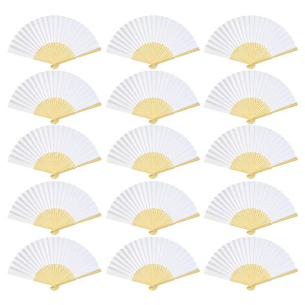 30 Pcs Hand Fans Cnomg Painting Fan Solid DIY Foldable White