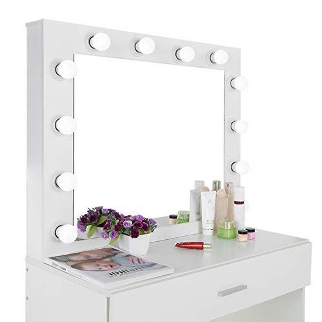 Riforla vanity set with lighted mirror makeup vanity deals dressing table dresser desk with large drawer for bedroom