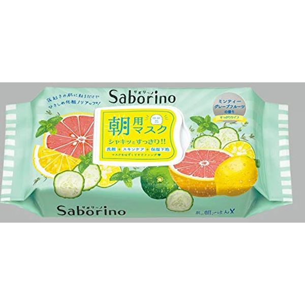 Saborino Morning Face Mask Minty Grapefruit 32 Sheets