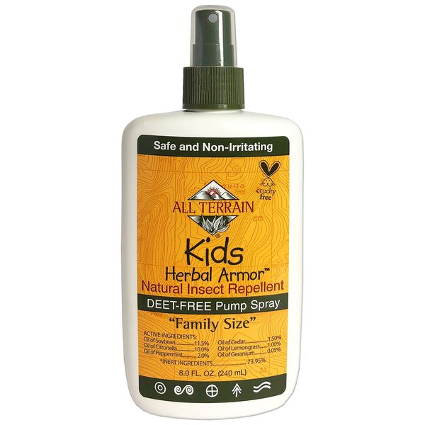 All Terrain Kids Herbal Armor Natural DEET-FREE Insect Repellant, Pump Spray, 8 Ounce, Family-Size