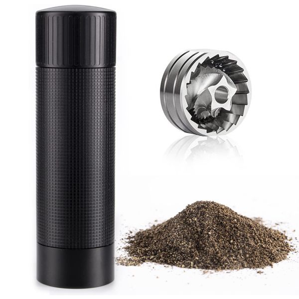 Luvan Metal Pepper Mill Grinder with 430 Stainless Steel Grinding Core, High Output Pepper Grinder from Coarse to Fine, Professional Adjustable Manual Peppers