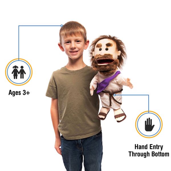 14" Jesus w/Rope Belt, Bible Character, Hand Puppet