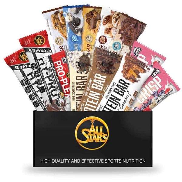 All Stars Riegel Box Low Sugar I 14 Protein-Riegel in 5 verschiedenen Sorten & Größen I Eiweiß-Riegel zuckerarm I Protein-Bars in verschiedenen Geschmäckern I Protein-Snack für zwischendurch