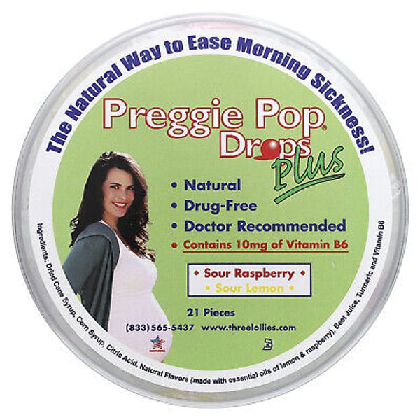 Pop Drops Plus, Sour Raspberry, Sour Lemon, 21 Pieces