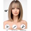 Getshow Ash Blonde Bob Wigs for Women,Synthetic Wig with Bangs