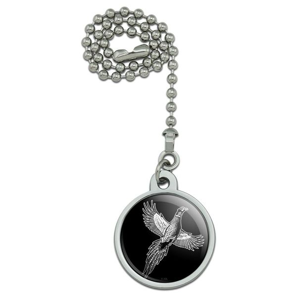 Pheasant Illustration Ceiling Fan and Light Pull Chain