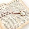 MAGDEPO 3X Pendant Magnifying Glass Necklace Magnifier Transparent Tortoiseshell Pattern Rim 1.5" Lens with Card Magnifiers for Reading Small Texts, Label, Stamp, Newspaper, Book, Map, Hobby, etc.