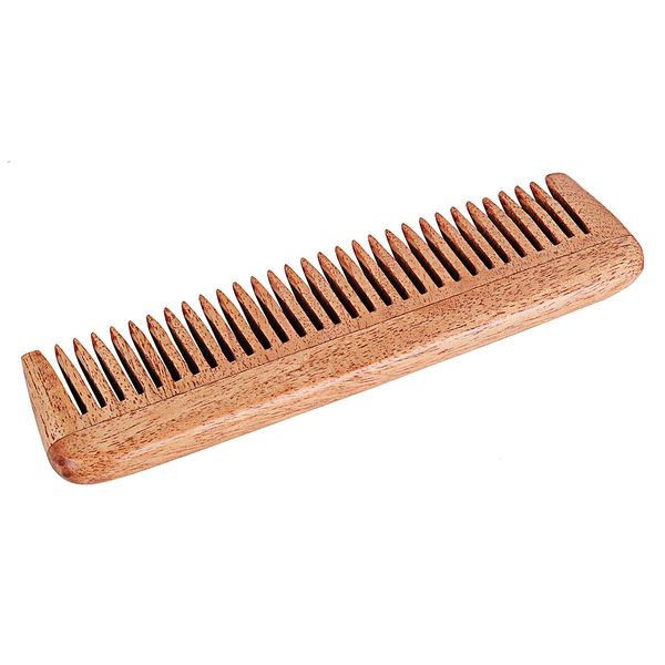 SVATV Handcrafted Neem wood Comb For Detangling Hair For Thick, Curly And Wavy Hair, Non-static And Eco-friendly With Wide Tooth For Grooming Hair Comb - (N-16)