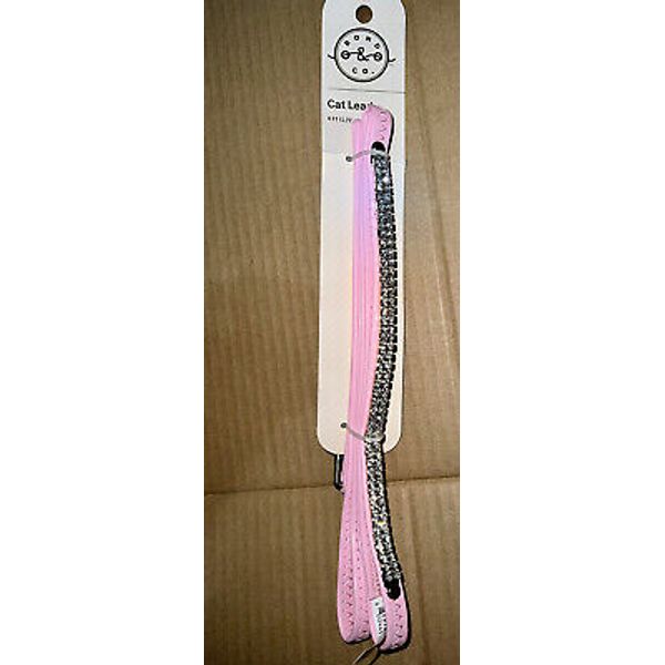 Bond & Co Cat Leash Pink Bling Crystal Kitten 4 Foot Leash Puppy Small Pet New