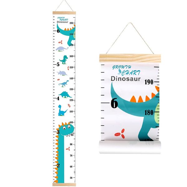 Outivity Height Chart for Kids Wall Hanging Growth Chart Removable Canvas and Wood Measuring Ruler for Baby Girls Boys Toddler Bedroom Nursery Wall Decoration