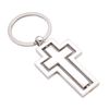Silver Spinning Cross Keyring Presented in a Gift Organza Bag