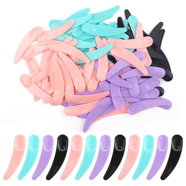 Asofelk 100 PCS Mini Cosmetic Spatula for Makeup Face Mask Plastic Spoon Disposable Makeup Tools，Bulk Disposable Mini Plastic Makeup Spatulas(Multi Colored)