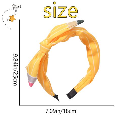 Back to School Pencil Headband Yellow Teacher Headbands for Women First Day of School Student Outfits Hair Bows Hair Bow Band Cute Hair Accessories Kindergarten Party Decor Hair Decorations 2Pcs