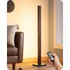 EDISHINE Wood Dimmable Floor Lamp with Remote Control Dimmable & 7 CCT Adjustabl