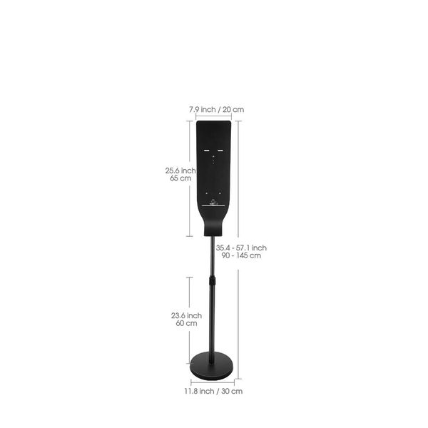 Floor Stand for Touchless Automatic Sanitizer Dispenser - Black Stainless Steel