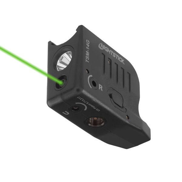 Nightstick TSM-14G 150-Lumen Rechargeable Tactical Mounted Light w/Green Laser for Glock G43X MOS & G48X MOS,Black