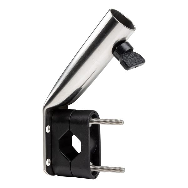 TAYLOR MADE PRODUCTS Flag Pole Socket Rail Mount - 3/4" to 7/8" Rails — Perpendicular Mount with Adjustable Angle - Secure Fit - Made in the USA from T304 Stainless-Steel — 2020109097