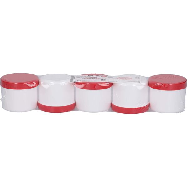 Salbenkruke weiß 150gr incl. Deckel rot, 5 St