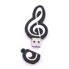H-Customs Treble Clef Note Violins Black USB Stick 8GB USB 2.0
