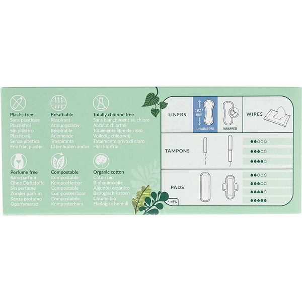 natracare Panty Liners, Cotton, 22 ct, 5 Boxes (110 Liners Total)