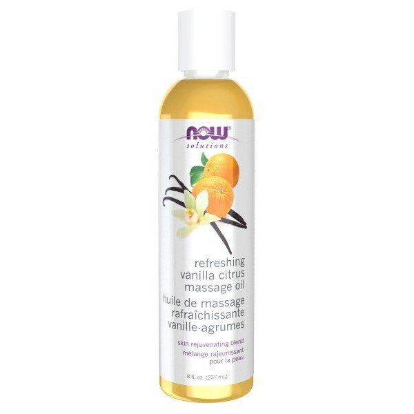 Now Foods Refreshing Vanilla Citrus Massage Oil 8 oz Liquid