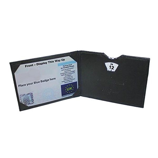 NRS Healthcare Blue Badge Leather Wallet/Disabled Parking Permit Holder with Clock (Eligible for VAT relief in the UK)