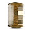 Sandalwood Beard Comb for Men - Handmade Beard & Mustache Comb - Premium Wooden Comb - Men's Comb with Fine & Wide Tooth - Small Pocket Size Wood Comb in PU Leather Case by Hunter Jack