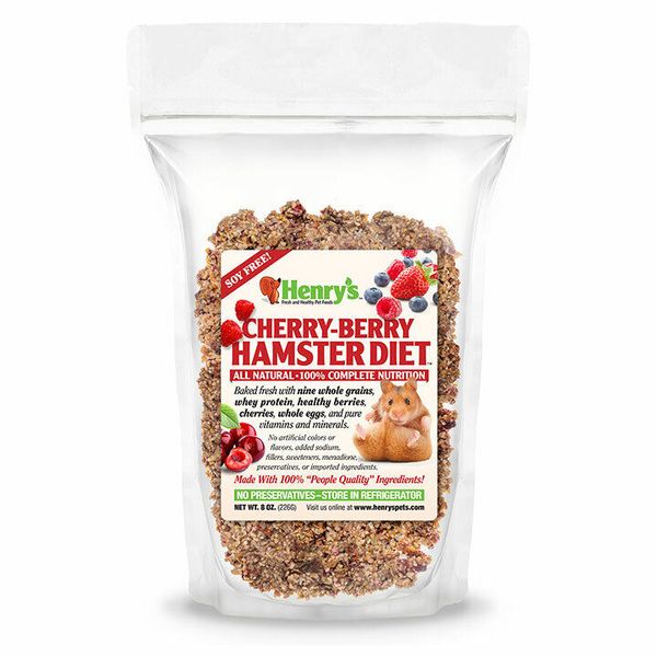 Henry’s Cherry-Berry Hamster Food: All-Natural & Soy-Free, 8 Ounces