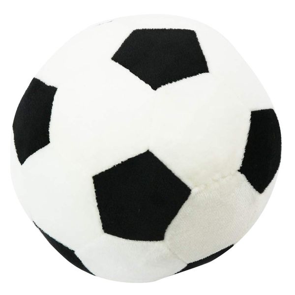 dinos Soccer Ball Cushion Pillow Plush Sports Toy Fluffy Soft (Black x White)