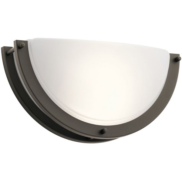 Kichler 10790OZLED 11.75" White Acrylic LED Wall Sconce in Olde Bronze