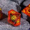 Cusdie Sharp Edges DND Dice, 7 PCs D&D Dice, Handcrafted Polyhedral Dice Set, for Role Playing Game (Moon-Red Mixed Black)