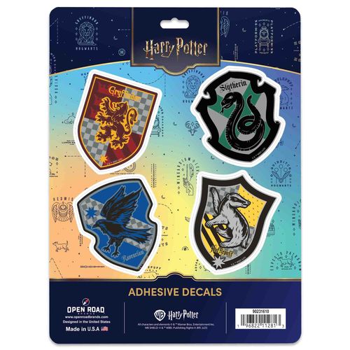 Harry Potter Four Houses of Hogwarts Adhesive Vinyl Decals - Magical Set Harry Potter Stickers for Car or Laptop
