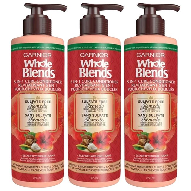 3-Garnier Whole Blends 5 in 1 Curl Conditioner with Royal Hibiscus Shea Butter