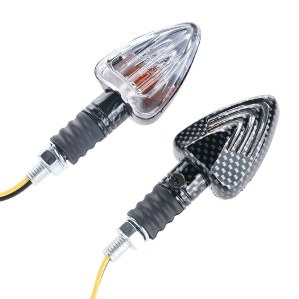 Bike It Motorcycle Mini Arrow Indicators - Carbon Effect Body