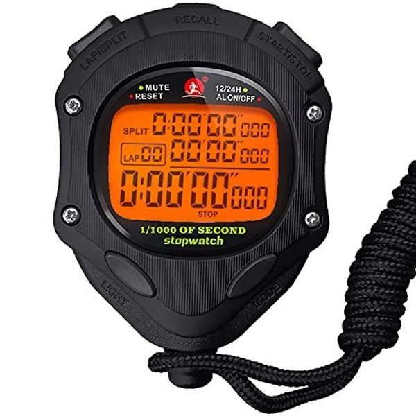 Digital Stopwatch Timer with Back Light Stop Watch 0.001second Timing|100 Lap...