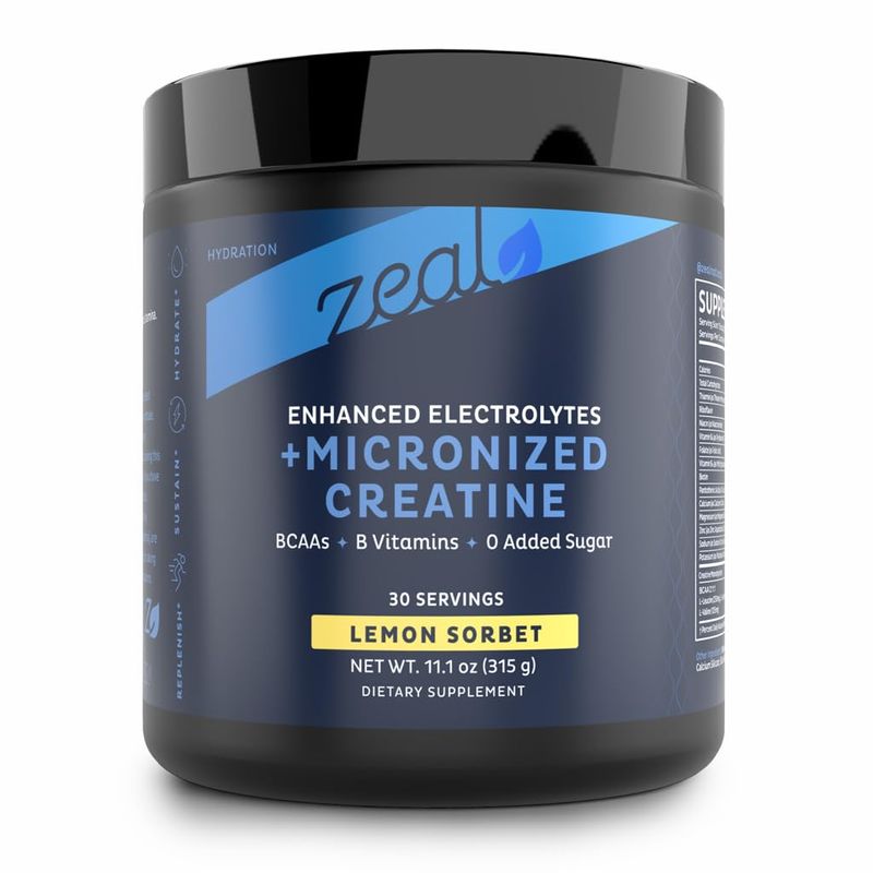 Zeal Electrolyte Powder w/Micronized Creatine (30 Servings | Lemon ...