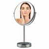 Ovente Tabletop Makeup Mirror 8 Inch 1X7X Magnification Chrome MNLMT80CH1X7X