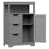 Gray Bathroom Cabinet Storage Organizer w/3 Drawers Shelf Stuff Display Rack