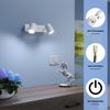 ledscom.de Wall lamp WAIKA, 2-Light, Switch, White matt, Angular, 2X GU10 max. 60W